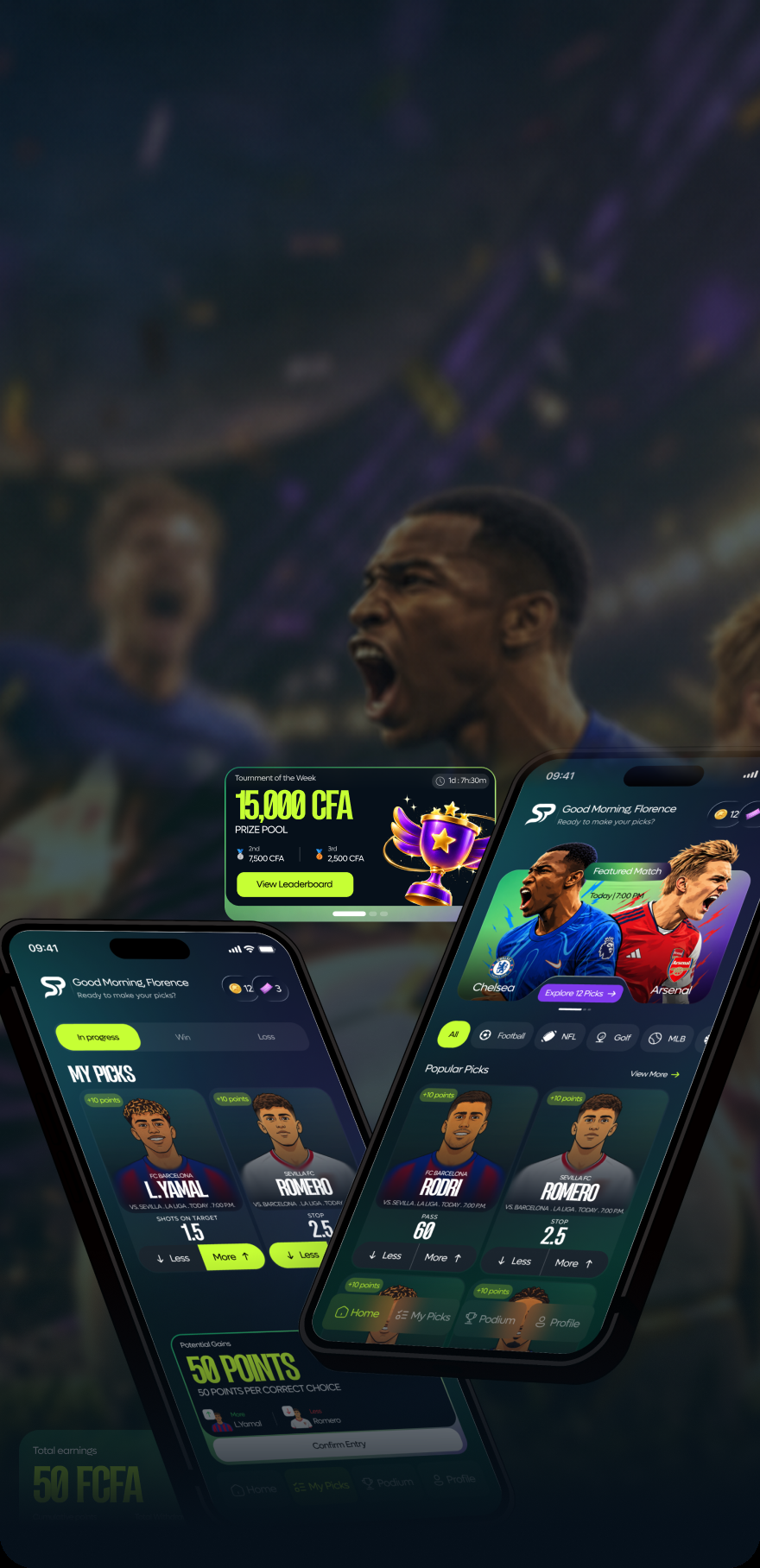 Aperçu de l'application ScorePicks
